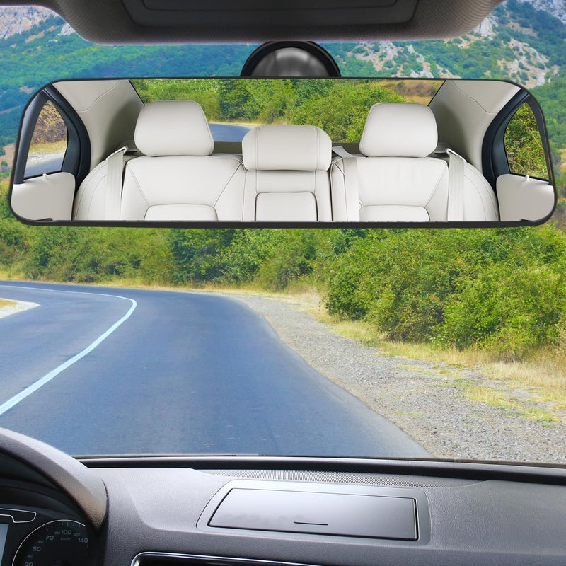 LECAMEBOR Rear View Mirror Universal Anti-glare HD Adjustable Car Panoramic Rear View Mirror with Suction Cup(Widen the Field of View-Sector/Trapezoid/Rounded Rectangle) - Image 5